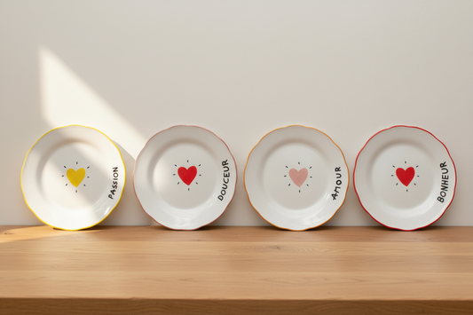 4 assiettes table chêne couleurs exactes
