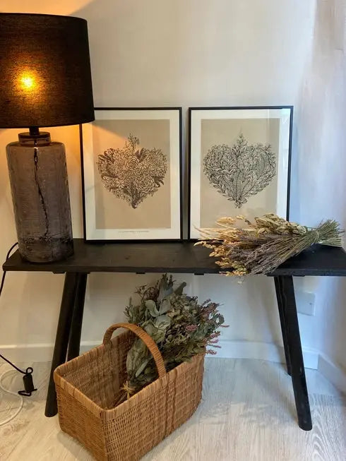 Affiche décoration murale coeur végétal et floral