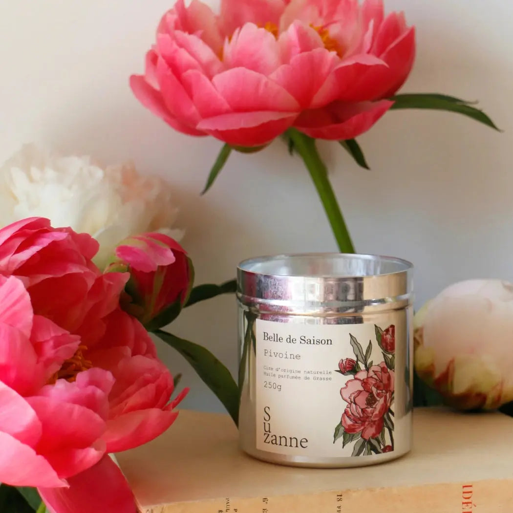 Bougie naturelle parfumée Pivoine - Edition Belle de Saison Suzanne la Naturelle