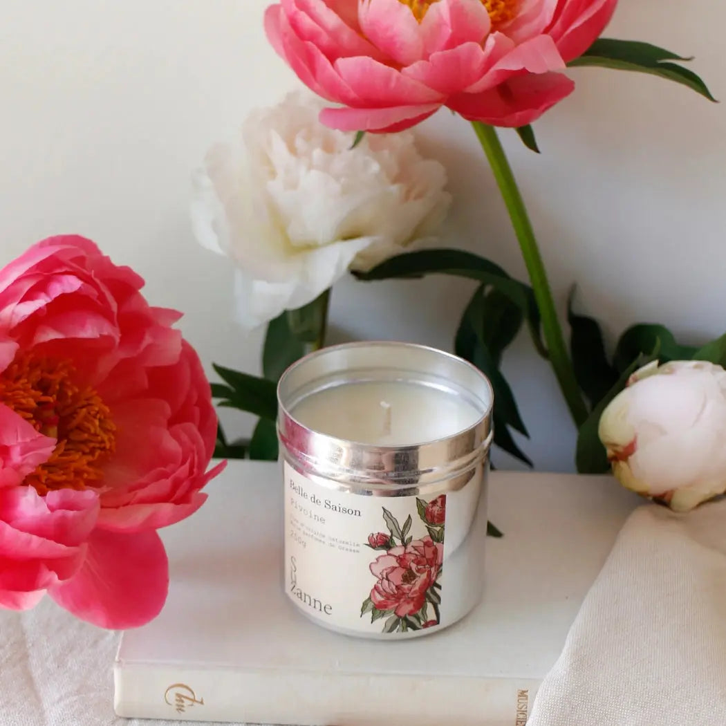 Bougie naturelle parfumée Pivoine - Edition Belle de Saison Suzanne la Naturelle