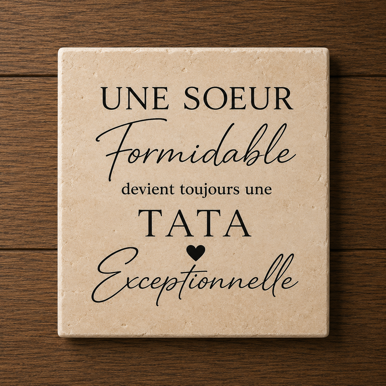 Cadeau Annonce Naissance en Travertin| Fait main | L'Artelier Déco