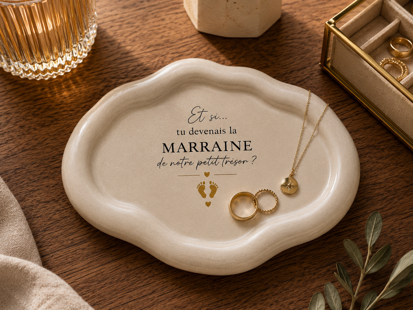 Annonce Grossesse Naissance – Vide-poche personnalisé - Assiette Décorative en céramique | L'Artelier Déco