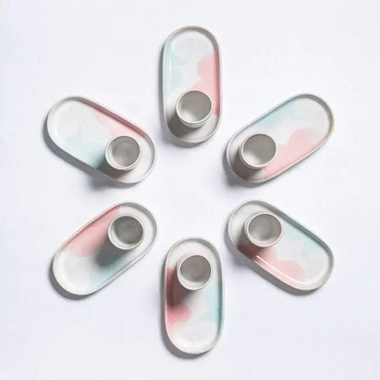 Coffret Tasses expresso & plateaux Egg Back Home