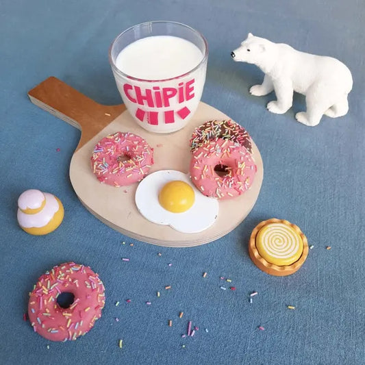 Coquetier en bois, raquette de Ping Pong