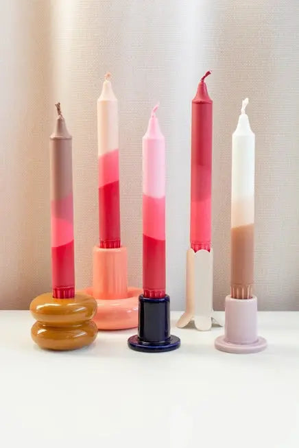 Lot de 5 bougies décoratives coniques fabriquées de façon artisanale