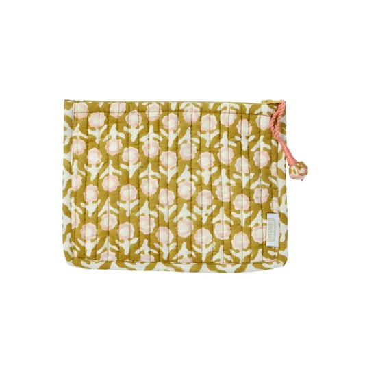 trousse pochette matelassée fleurie