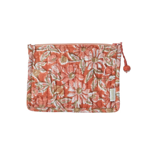 trousse pochette matelassée fleurie