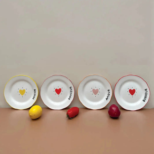 Set de 4 assiettes dessert amour coeur - Opjet Paris L'Artelier Déco L'Artelier Déco