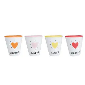 Set de 4 tasses amour coeur - Opjet Paris Opjet Paris Tasse  L'Artelier Déco