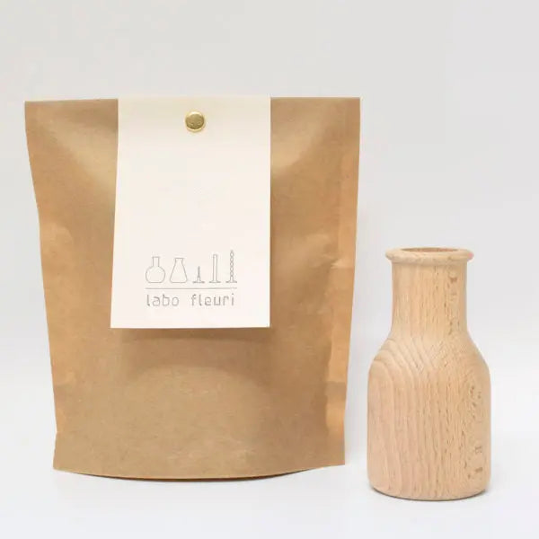 Soliflore fiole en bois de hêtre naturel pour fleurs fraîches ou séchées