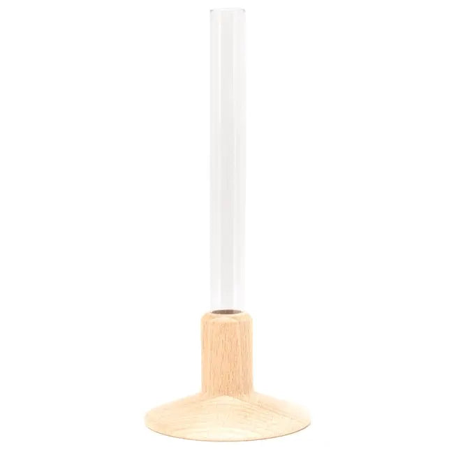 Soliflore fiole en bois de hêtre naturel pour fleurs fraîches ou séchées