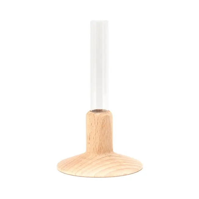Soliflore fiole en bois de hêtre naturel pour fleurs fraîches ou séchées