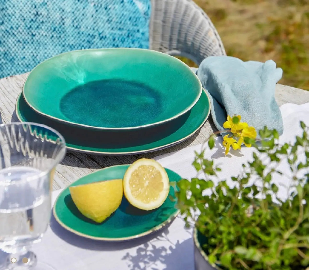 Assiette ovale en grès Riviera Costa Nova