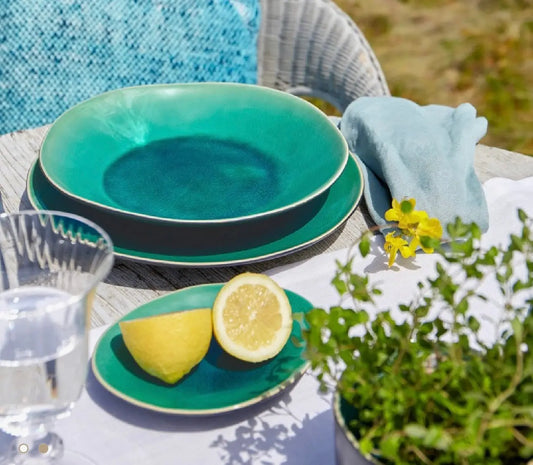 Assiette ovale en grès Riviera Costa Nova