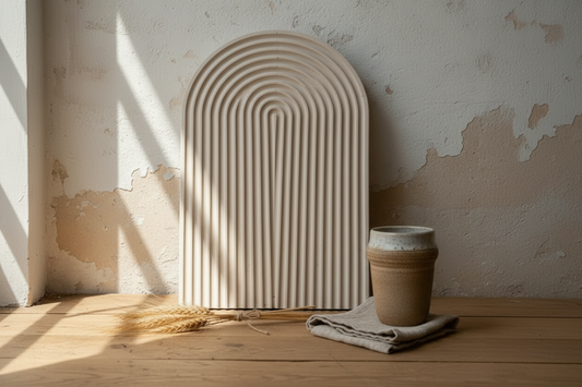Plateau Arche et Tasse Queen en céramique artisanale — Tendances déco automne-hiver 2026 | L'Artelier Déco