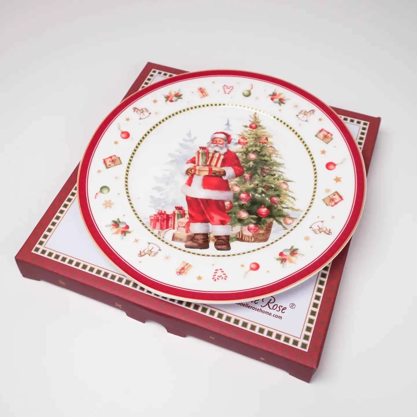 Assiette Dessert Porcelaine Happy Santa 19,5 cm – Isabelle Rose