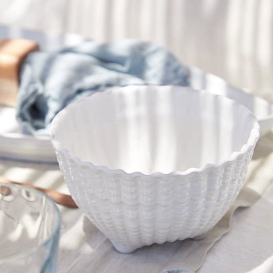 Bol Coquillage blanc avec pied