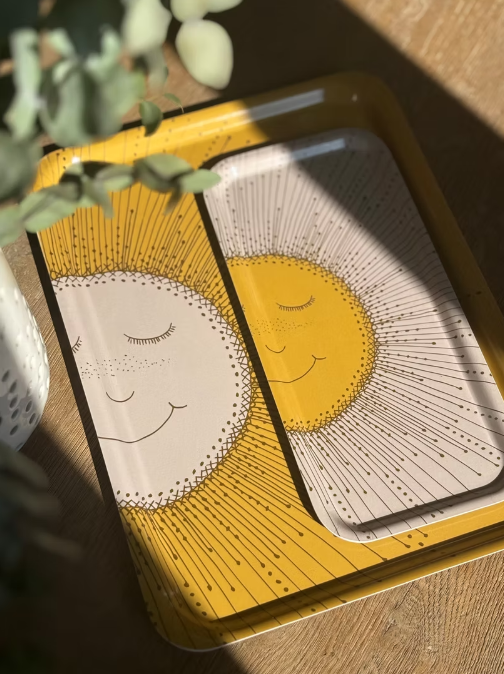 Plateau décoratif en bois - Soleil