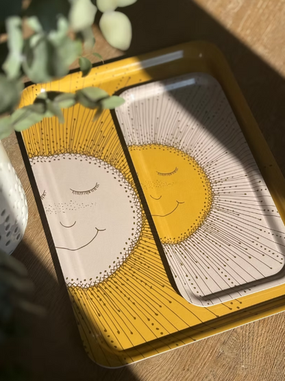 Plateau décoratif en bois - Soleil
