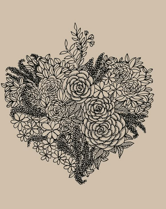 Affiche murale Coeur floral