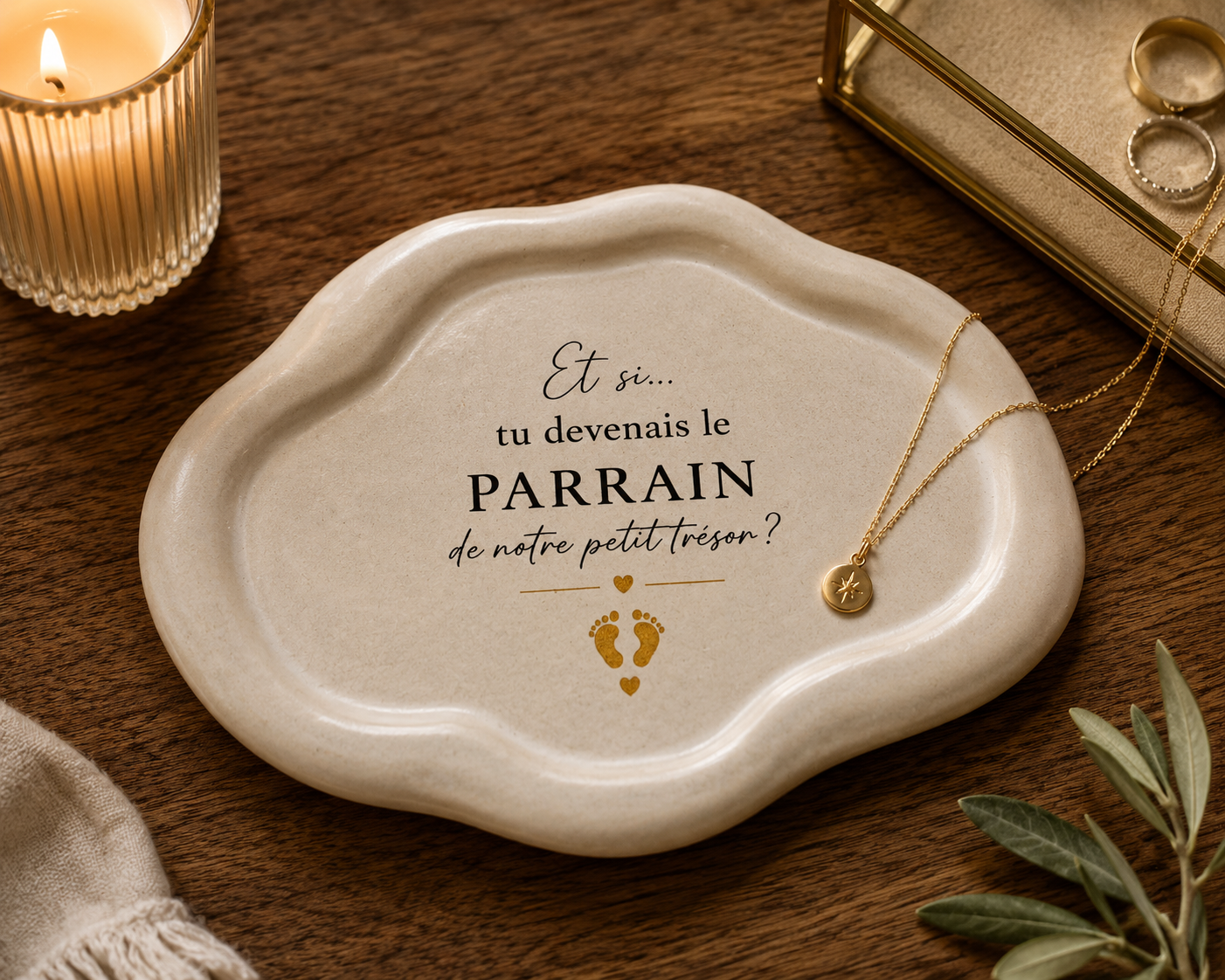 Annonce Grossesse Naissance – Vide-poche personnalisé - Assiette Décorative en céramique | L'Artelier Déco