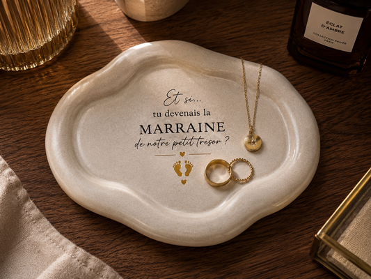 Annonce Grossesse Naissance – Vide-poche céramique personnalisé contour vague | L'Artelier Déco