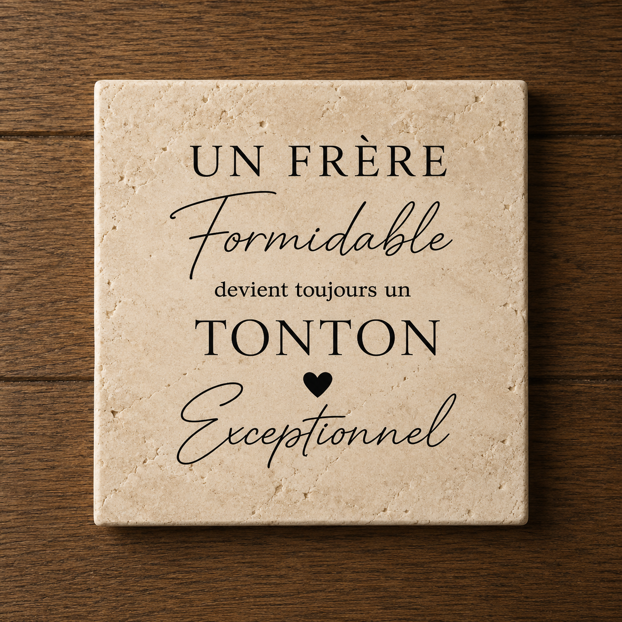 Cadeau Annonce Naissance en Travertin| Fait main | L'Artelier Déco
