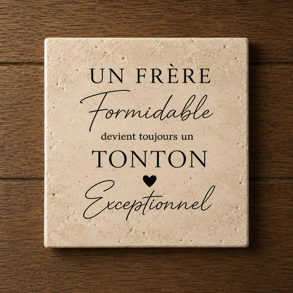 Cadeau Annonce Naissance en Travertin| Fait main | L'Artelier Déco