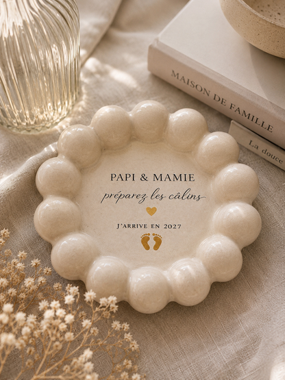 Vide-poche range bijoux en céramique personnalisé – Annonce naissance & cadeau unique | L'Artelier Déco