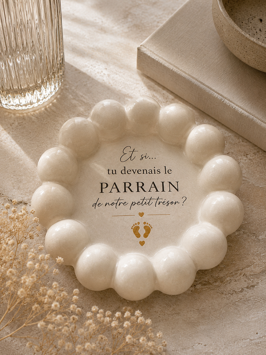 Vide-poche range bijoux en céramique personnalisé – Annonce naissance & cadeau unique | L'Artelier Déco