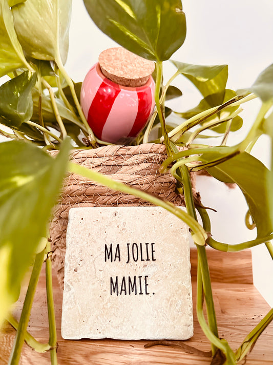 Dessous de verre - Décoration murale en travertin - Personnalisable -  Cadeau original mariage, baptême, anniversaire, annonce L'Artelier Déco Dessous de verre  L'Artelier Déco