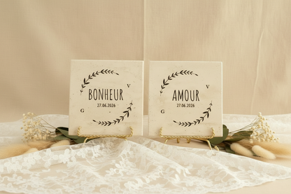 Dessous de verre personnalisé en pierre naturelle - Collection exclusive L’Artelier Déco