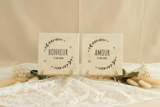 Dessous de verre personnalisé en pierre naturelle - Collection exclusive L’Artelier Déco