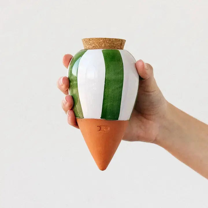 Olla hydratante arrosage autonome petit réservoir d'eau en céramique microporeuse 