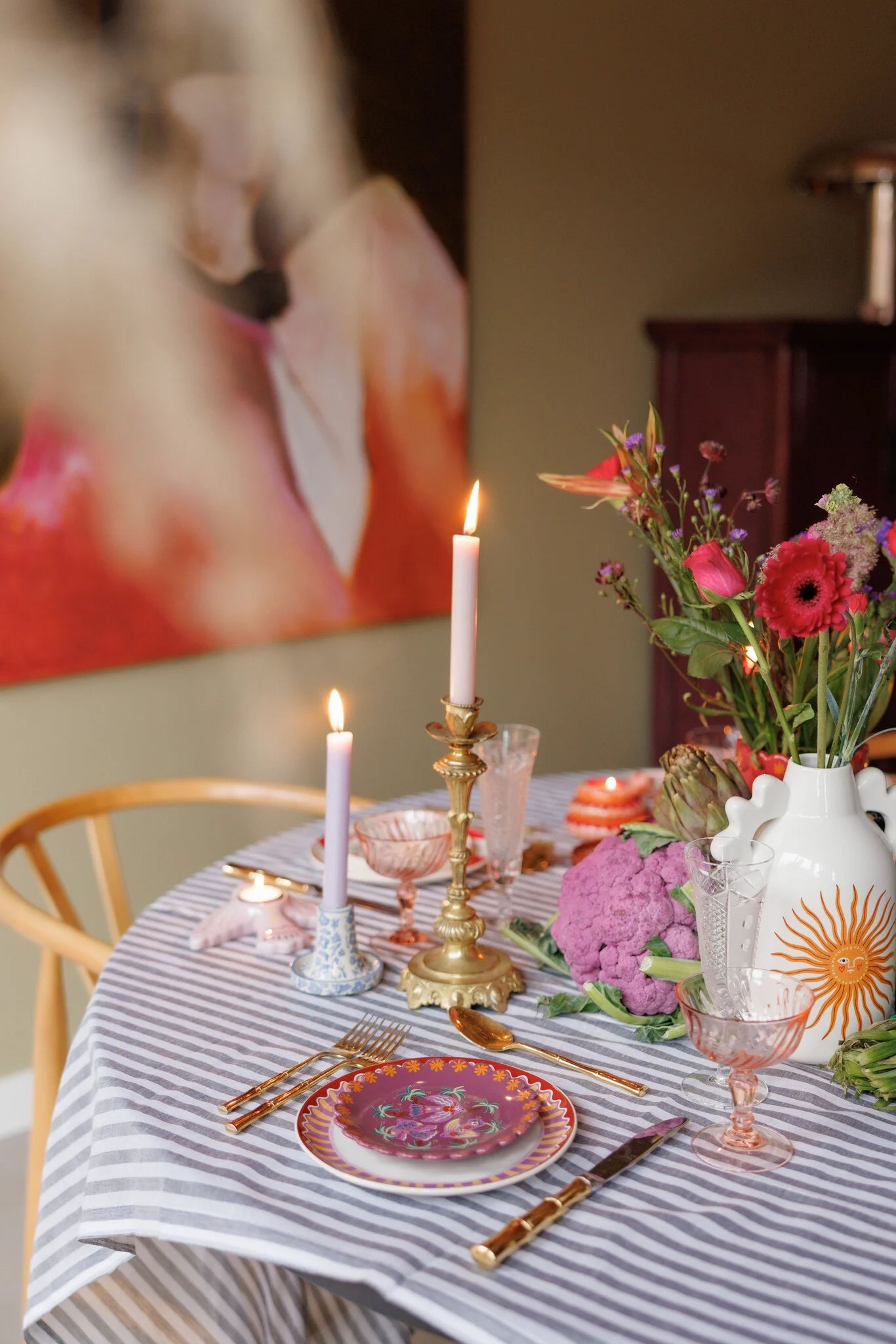 Vase céramique soleil pour fleurs fraiches ou fleurs séchées
