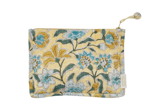 trousse pochette matelassée fleurie