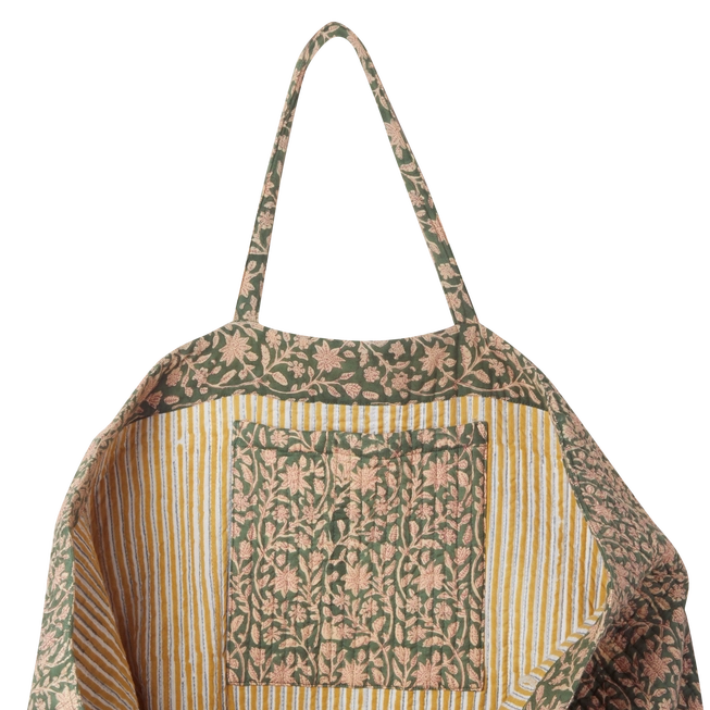 Grand sac shopper matelassé imprimé fleuri pour week end et voyage 