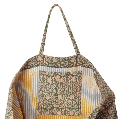 Grand sac shopper matelassé imprimé fleuri pour week end et voyage 