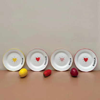 Set de 4 assiettes dessert amour coeur - Opjet Paris L'Artelier Déco   L'Artelier Déco