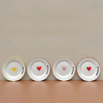 Set de 4 assiettes dessert amour coeur - Opjet Paris L'Artelier Déco   L'Artelier Déco