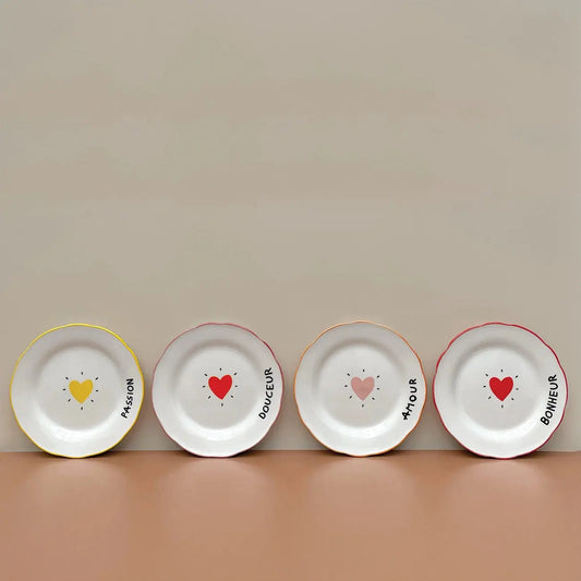 Set de 4 assiettes dessert amour coeur - Opjet Paris L'Artelier Déco   L'Artelier Déco