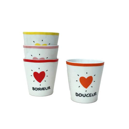 Set de 4 tasses amour coeur - Opjet Paris Opjet Paris Tasse  L'Artelier Déco