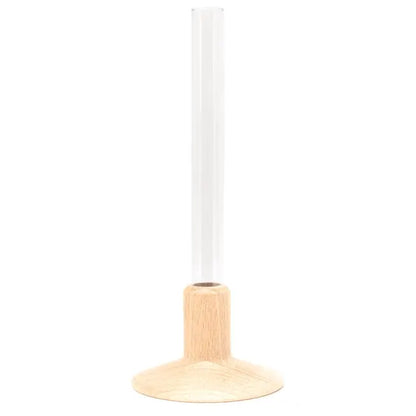 Soliflore fiole en bois de hêtre naturel pour fleurs fraîches ou séchées