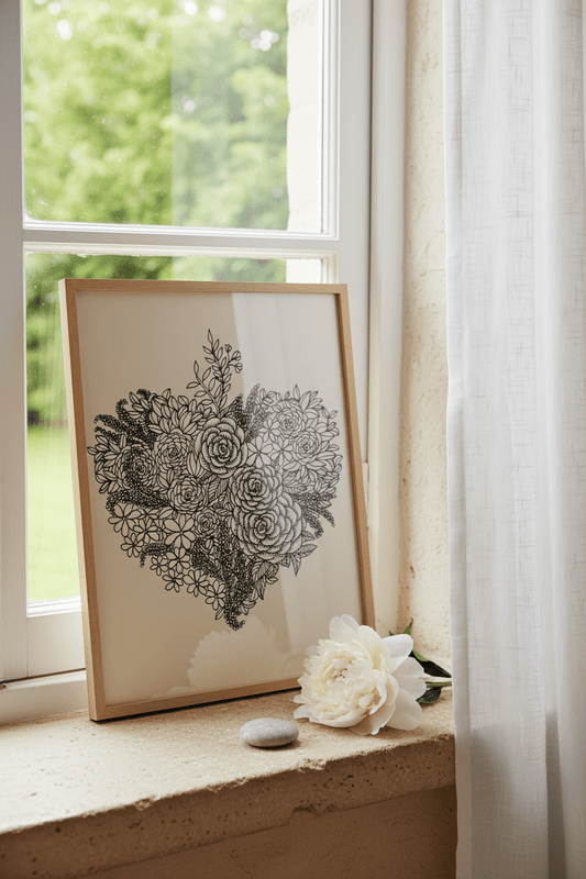 Affiche décorative Coeur floral - Le Cerisier Blanc - Affiche | L'Artelier Déco