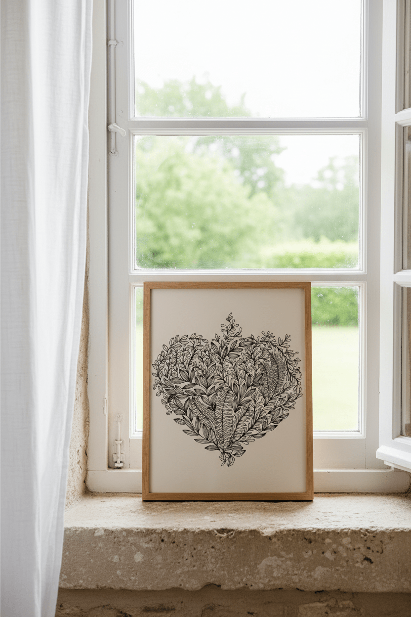 Affiche murale Coeur végétal - Le Cerisier Blanc - Affiche | L'Artelier Déco