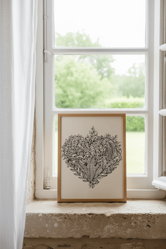 Affiche murale Coeur végétal - Le Cerisier Blanc - Affiche | L'Artelier Déco