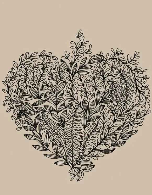 Affiche murale Coeur végétal - Le Cerisier Blanc