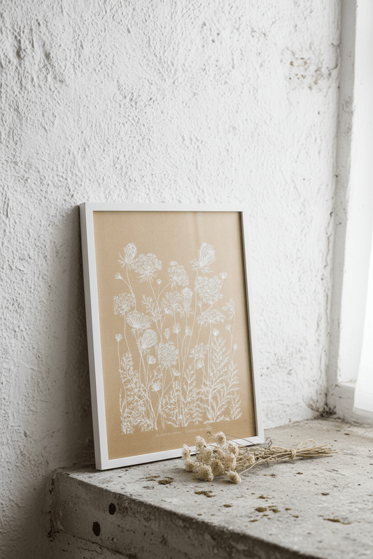 Affiche murale kraft Carottes sauvages - Le Cerisier Blanc - Affiche | L'Artelier Déco