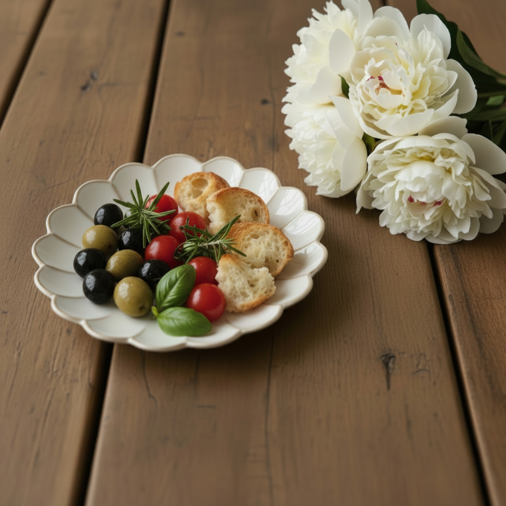 Assiette blanche tapas format produit Shopify