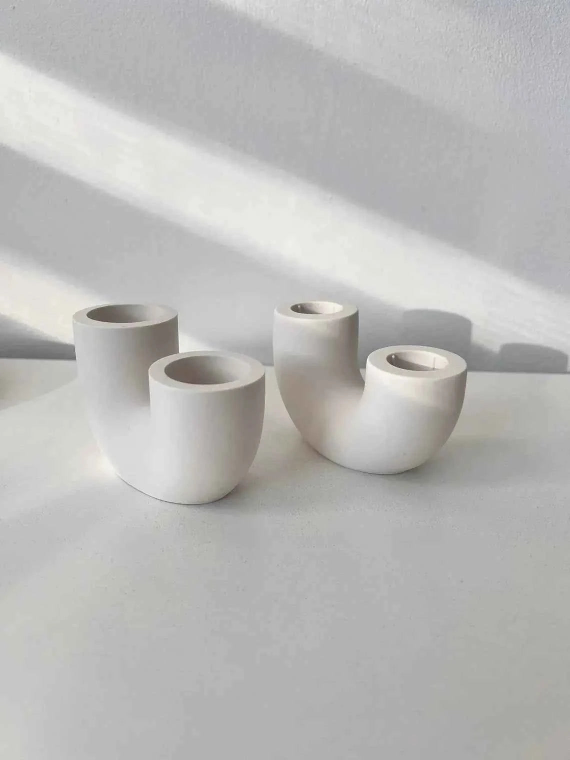 Bougeoir duo en jesmonite